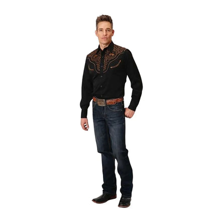Roper Men's Embroidered Western Shirt ~ BUCKING BRONC weis-western-wear