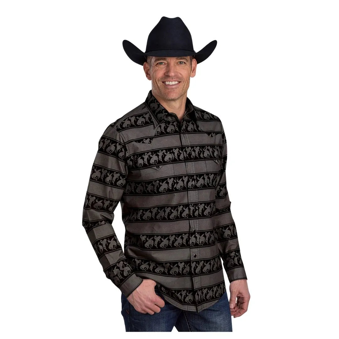 Roper Men's Horizontal Rodeo Stripe Print Design Snap Shirt – Wei's ...