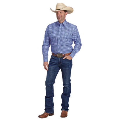 Roper Periwinkle Foulard Men's Snap Button Shirt