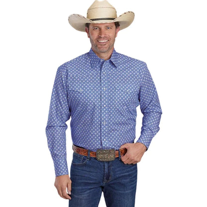 Roper Periwinkle Foulard Men's Snap Button Shirt