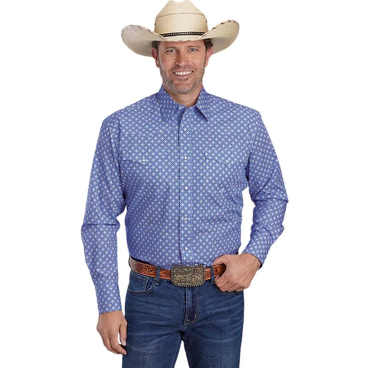 Roper Periwinkle Foulard Men's Snap Button Shirt