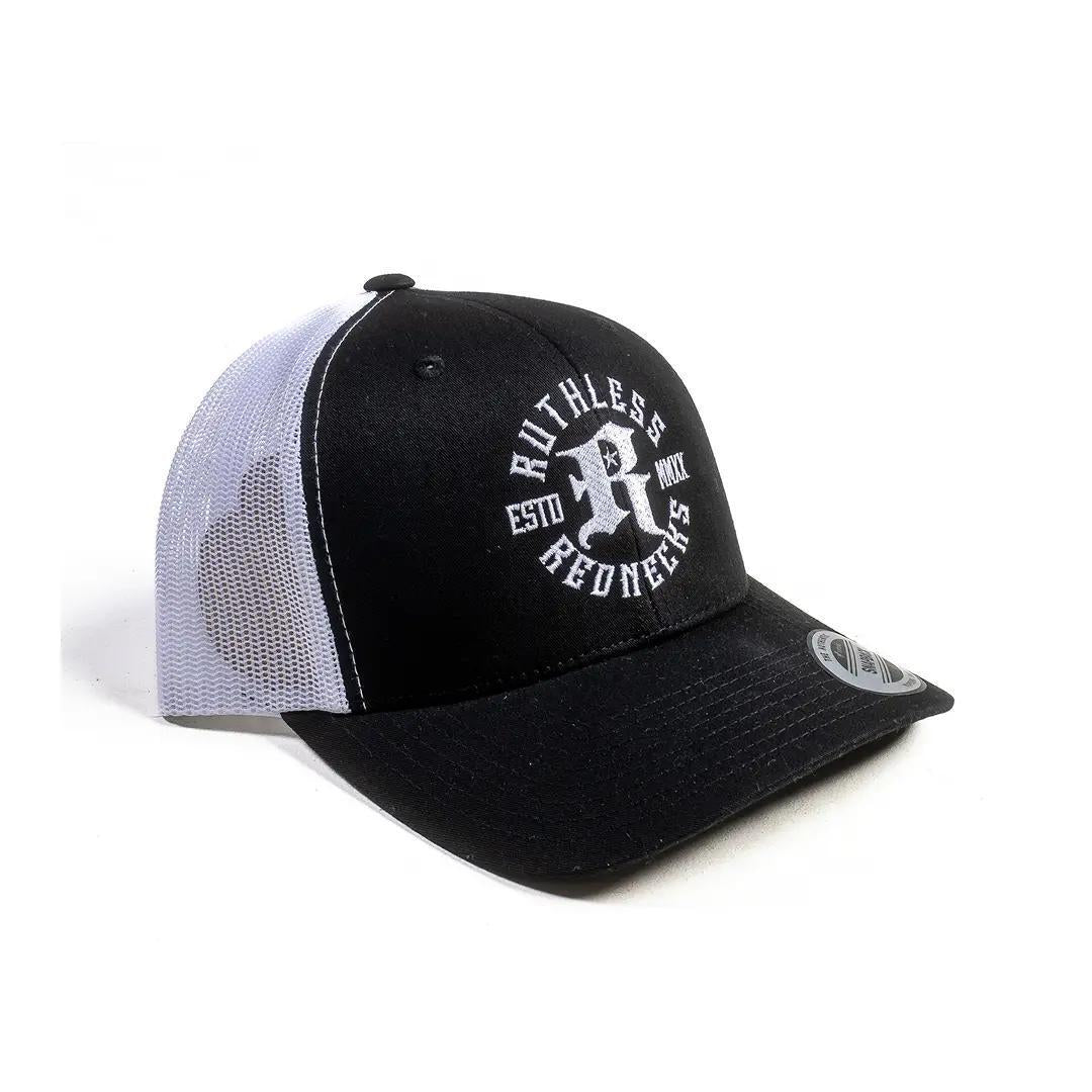 Ruthless Rednecks Icon Curved Brim Black And White Hat