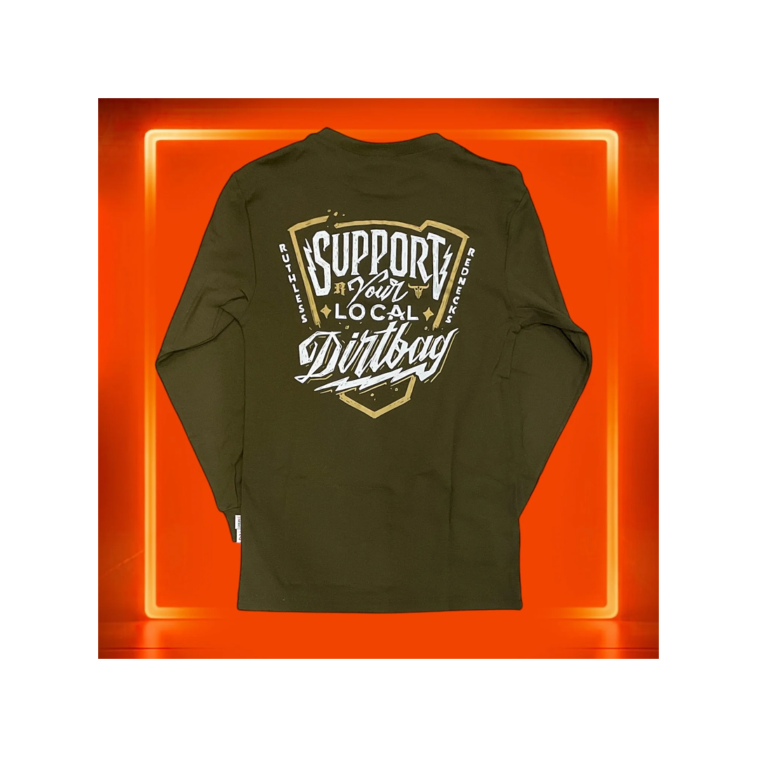 Ruthless Rednecks Men's Fire Resistant Long Sleeve Shirt "Support Your Local Dirt Bag" weis-western-wear