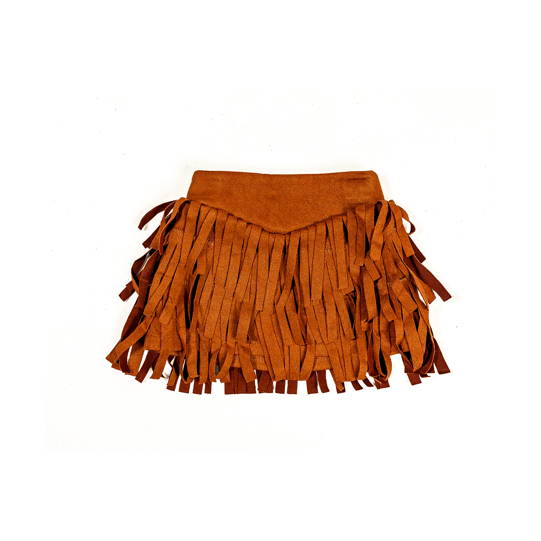 Shea Baby Girl's Brown Fringe Skirt - Shea Baby