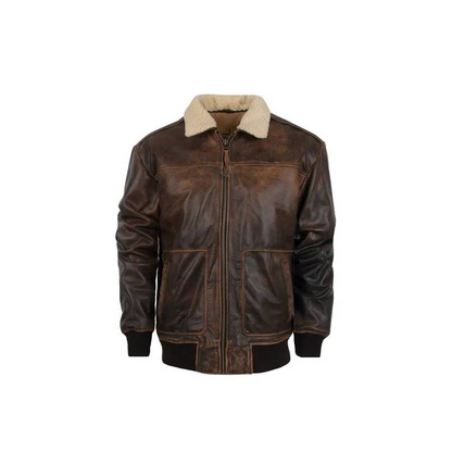 STS Ranchwear Men's Vintage Leather Bomber Jacket weis-western-wear