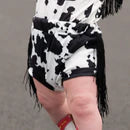 Shea Baby Cowprint Bummers With Fringe weis-western-wear