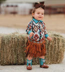 Shea Baby Girl's Brown Fringe Skirt weis-western-wear