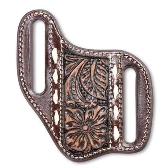 Ariat Knife Sheath Pancake Floral Filigree Brown Leather Belt Holster