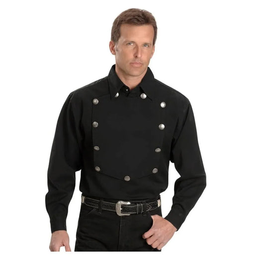 Scully Men's Bib Front Shirt – Black weis-western-wear