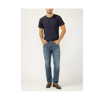 Silver Men's Machray Classic Fit Slim Straight Leg Luxe Heritage Jeans weis-western-wear