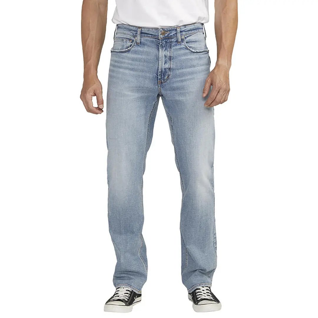 Silver Men's Machray Classic Fit Straight Leg M63410FCS289 - Silver Jeans
