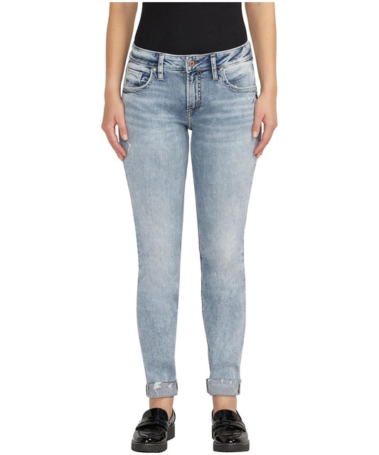 Silver Women's Boyfriend Mid Rise Slim Leg Jeans