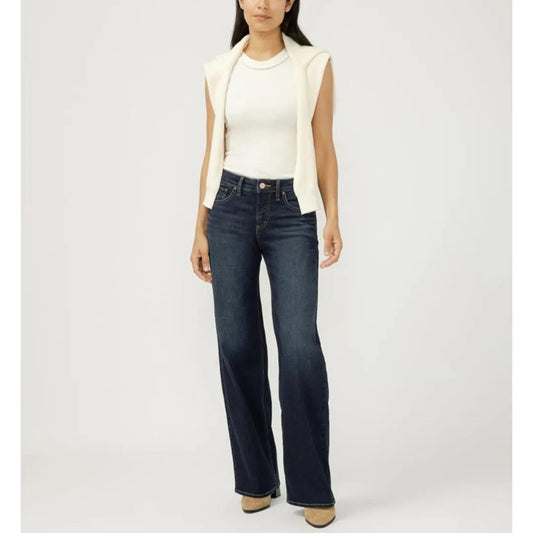 Silver Women's Suki Mid Rise Wide Leg weis-western-wear