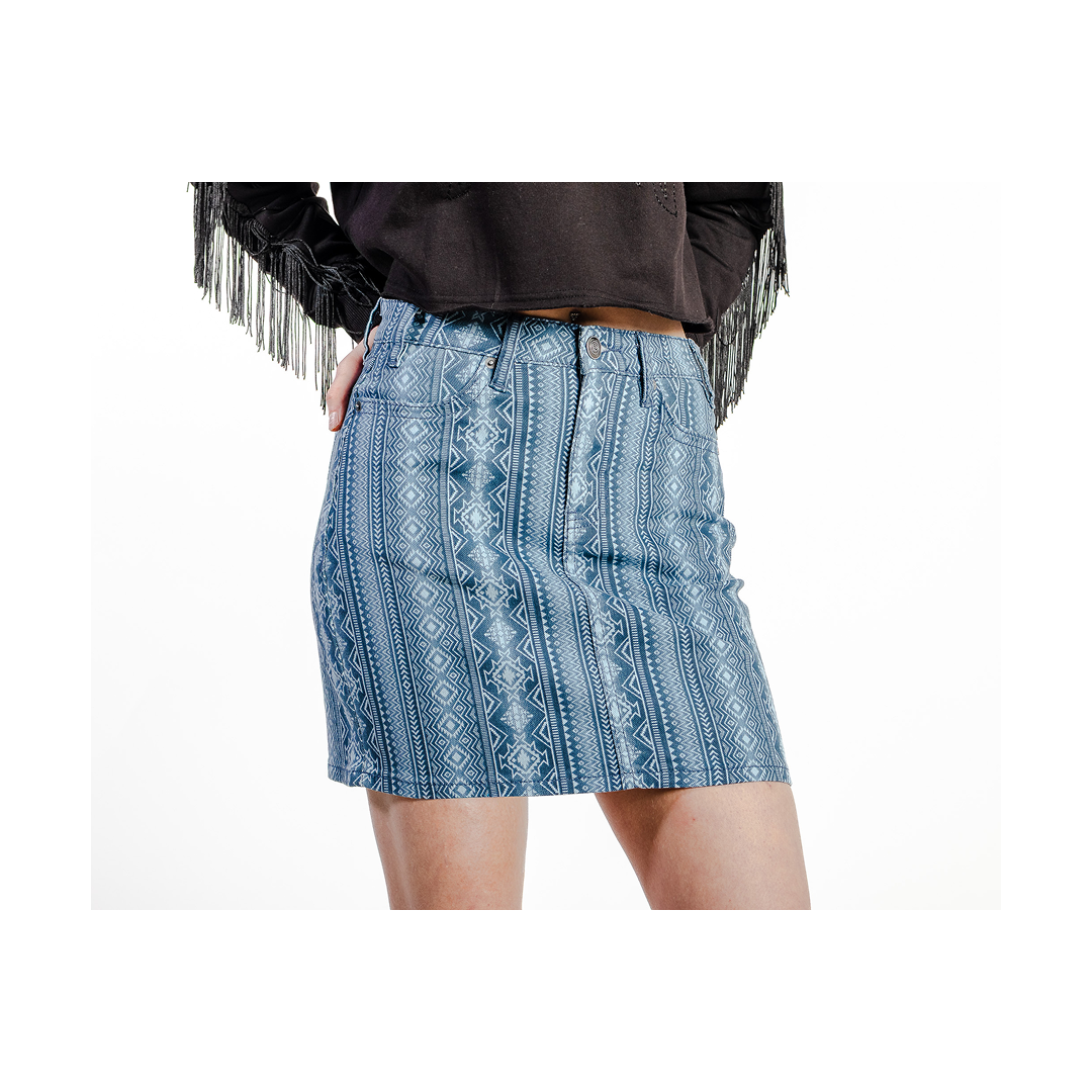 Rock & Roll Women's Aztec Denim Skirt
