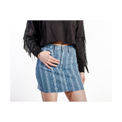 Rock & Roll Women's Aztec Denim Skirt