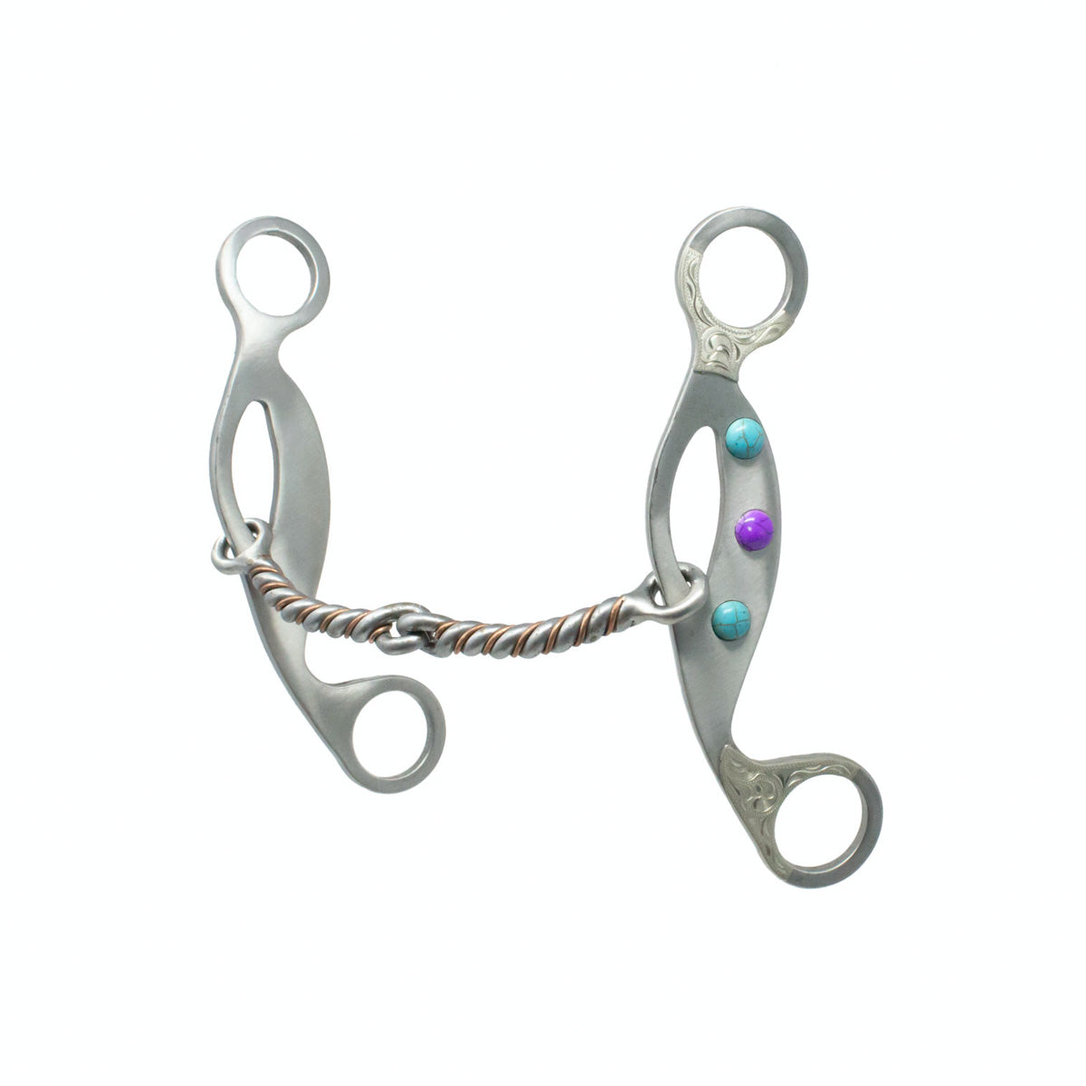 Cowboy Tack Bit Southwest Gemstone Twisted Snaffle Gag weis-western-wear