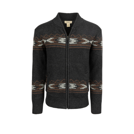 Stetson Men's Full-Zip Horizontal Aztec Print Knit Sweater