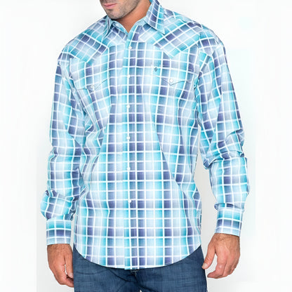 Stetson Men’s Shirt Long Sleeve Plaid Snaps