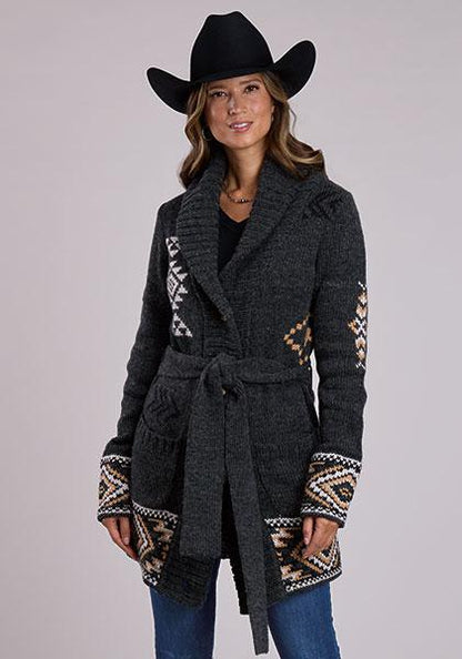 Stetson Woman's Chunky Knit Sweater With Tie