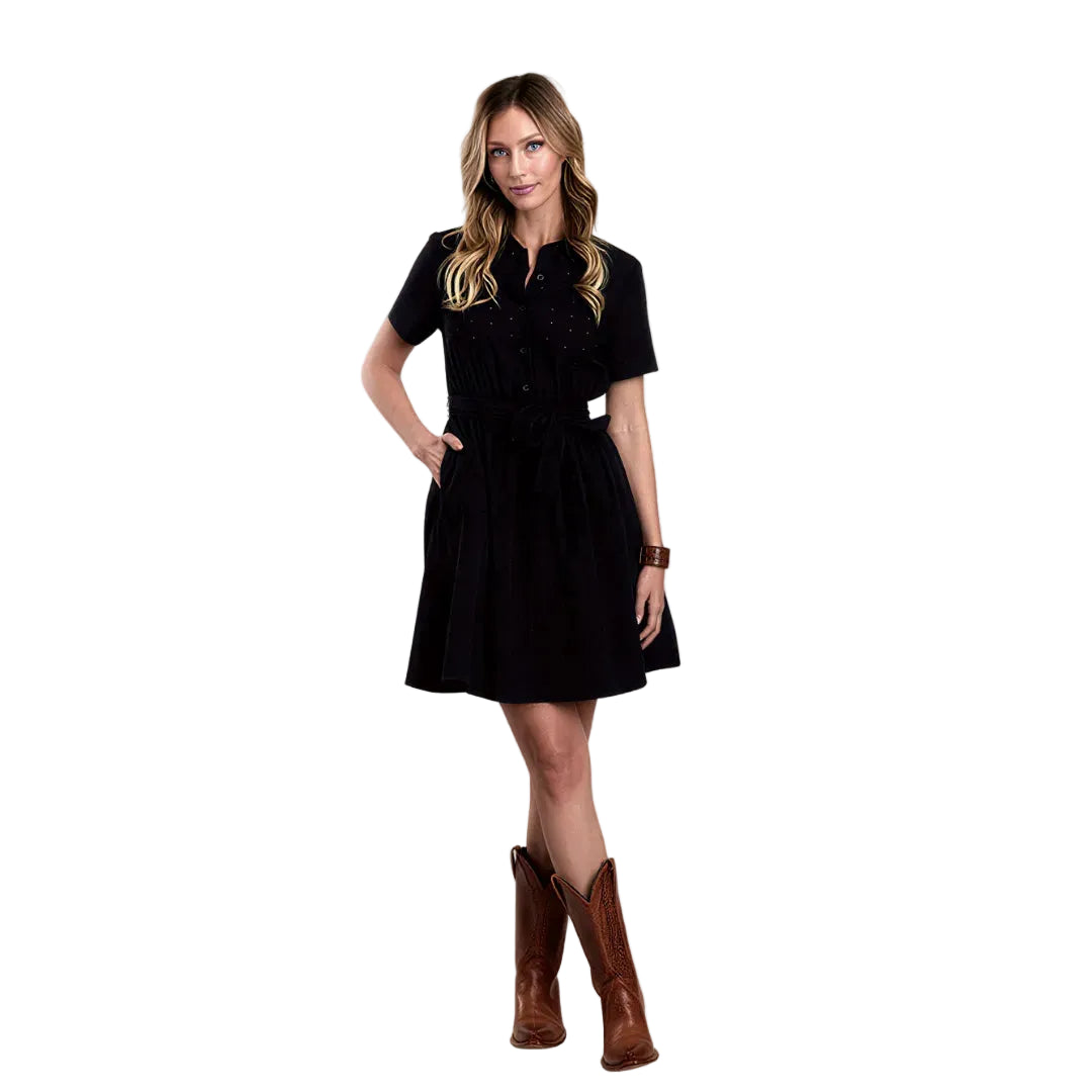 Stetson Women's Black Cotton Eyelet Shirt Dress weis-western-wear