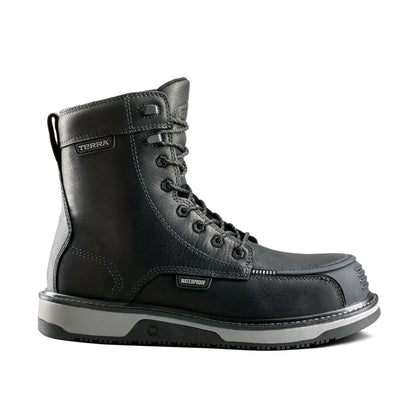 Terra Ironstone Men's 8" Black Waterproof Composite Toe Work Boot