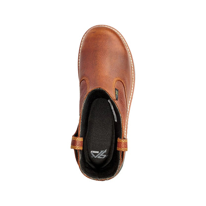 Terra Men's Patton Wellington Waterproof Aluminum Toe Pull-On Safety Work Boot- In-Met Guard Brown