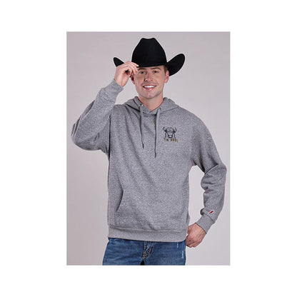 Tin Haul Men's Hoodie Bull Full Screen On Back Grey weis-western-wear