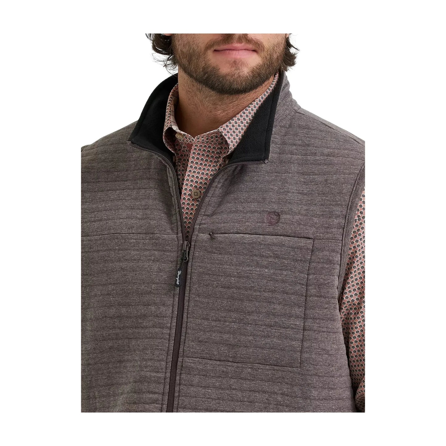 Wrangler Men's George Strait Knit Full Zip Pullover - Brown - Wrangler
