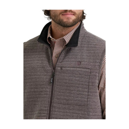 Wrangler Men's George Strait Knit Full Zip Pullover - Brown - Wrangler