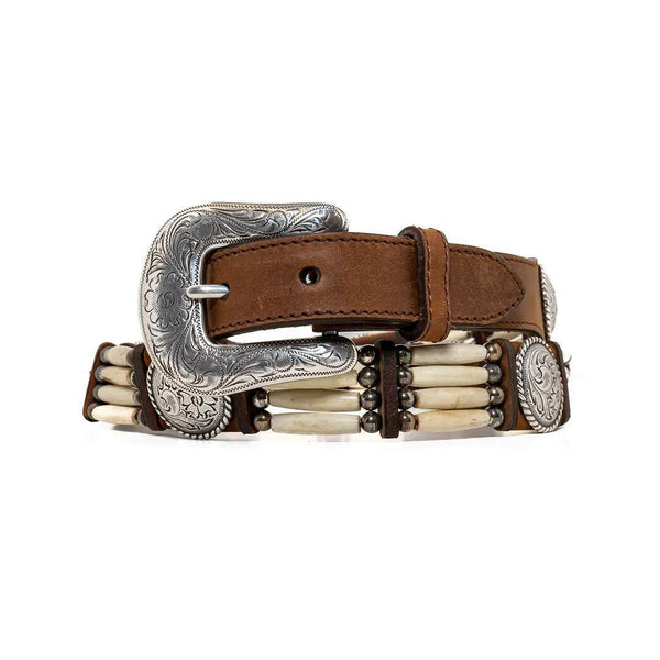 Tony Lama belt, size 40, w bone and concho, leather. Tony Lama Women main image 4