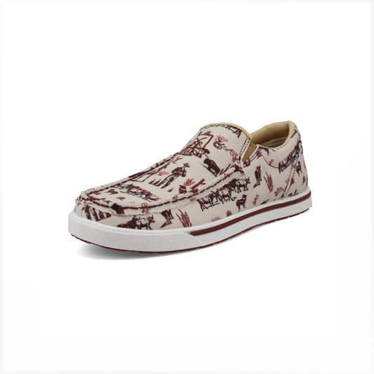Twisted X Women's Slip on Kicks Maroon & Ivory
