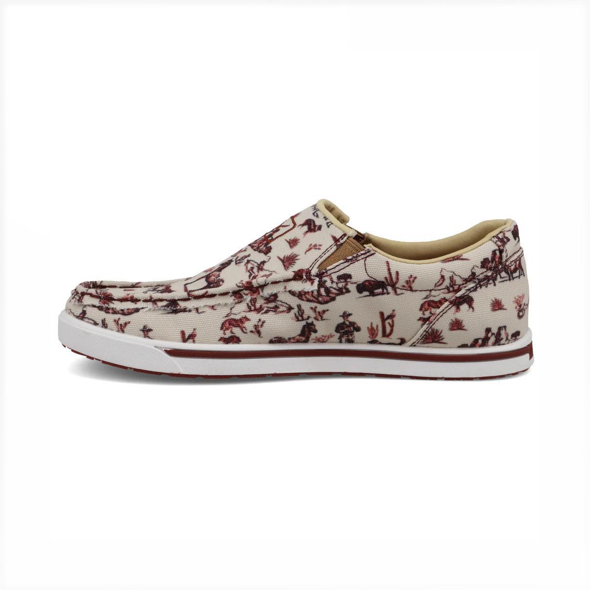 Twisted X Women's Slip on Kicks Maroon & Ivory WCA0073