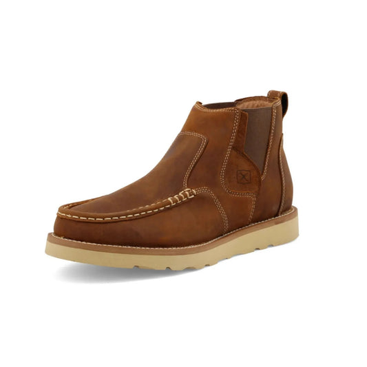 Twisted X Men's 4'' Chelsea Boot Wedge Sole , Oiled Saddle