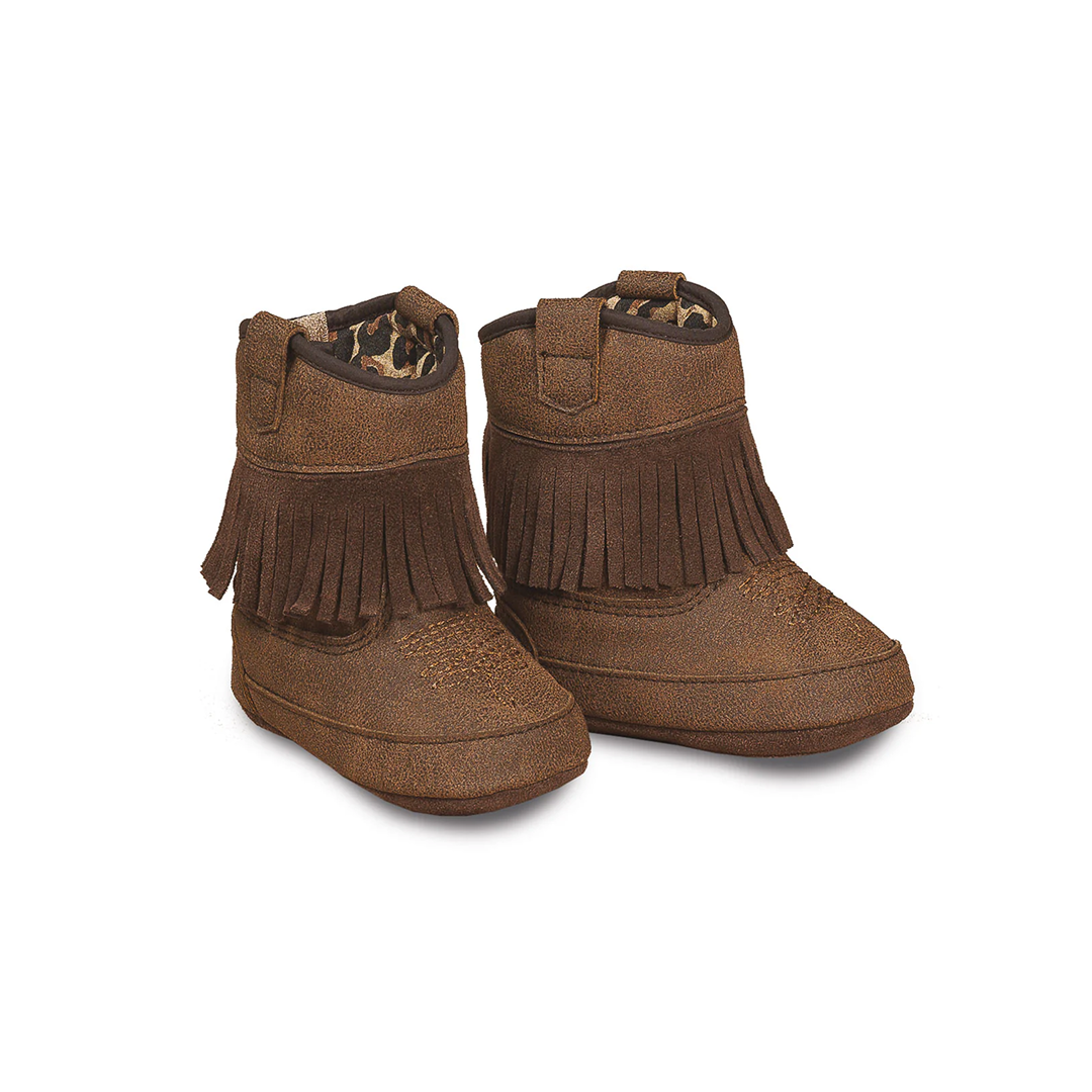 Twister Girl's Baby Buckers Annabelle Boot Brown w/ Pink weis-western-wear