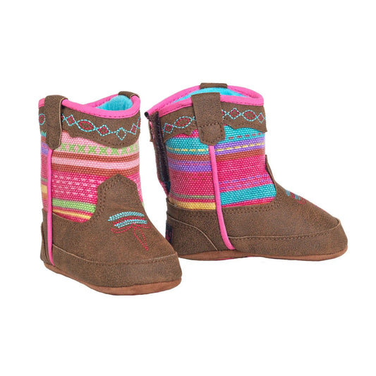 Twister Infant Baby Bucker Camilla Brown/Multi-Colored Aztec Booties weis-western-wear