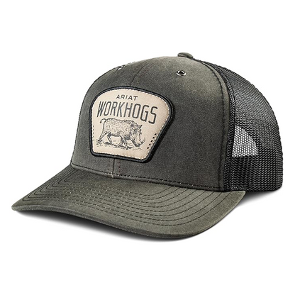 M&F Ariat Workhog Patch Snapback Cap weis-western-wear