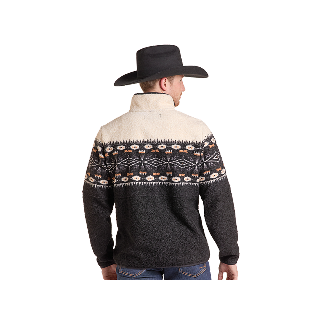 Panhandle Slim Men's 1/4 Zip Aztec Print Fleece Sweater