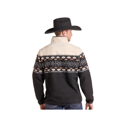 Panhandle Slim Men's 1/4 Zip Aztec Print Fleece Sweater