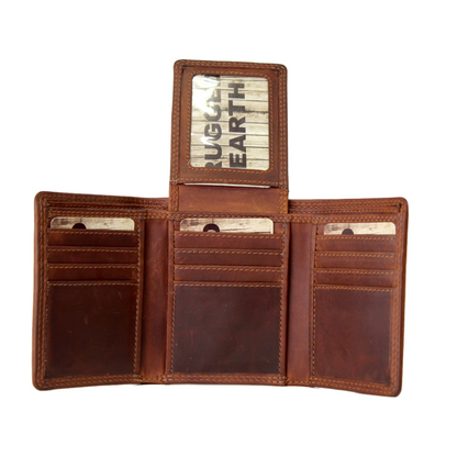 Rugged Earth Trifold Brown Wallet w/ Fold-Over I.D. Holder weis-western-wear