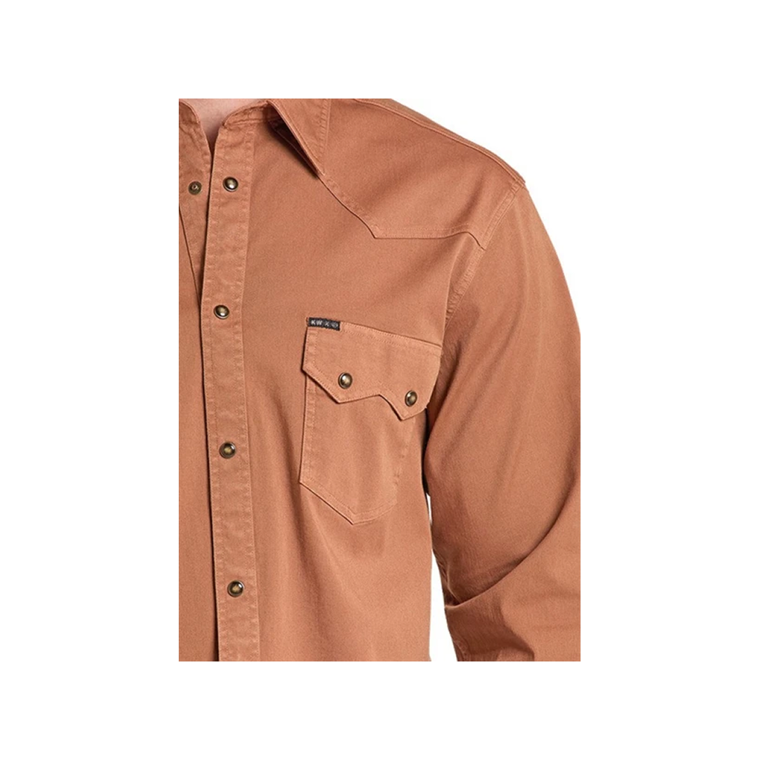 Rock & Roll Denim Men's Solid Camel Snap Long Sleeve Western Shirt