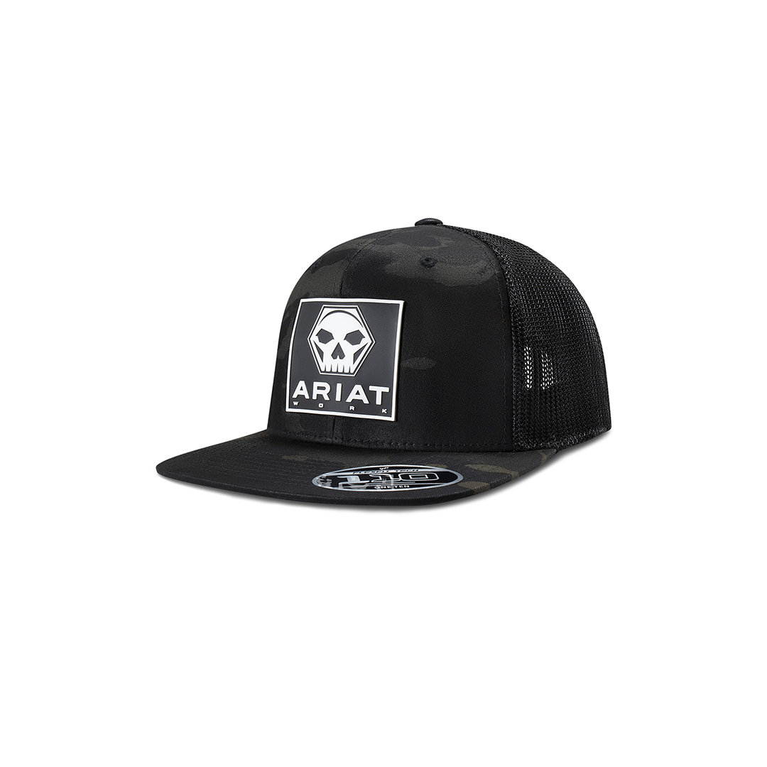 M&F Ariat Camo Skull Bolt Cap in Dark Green weis-western-wear