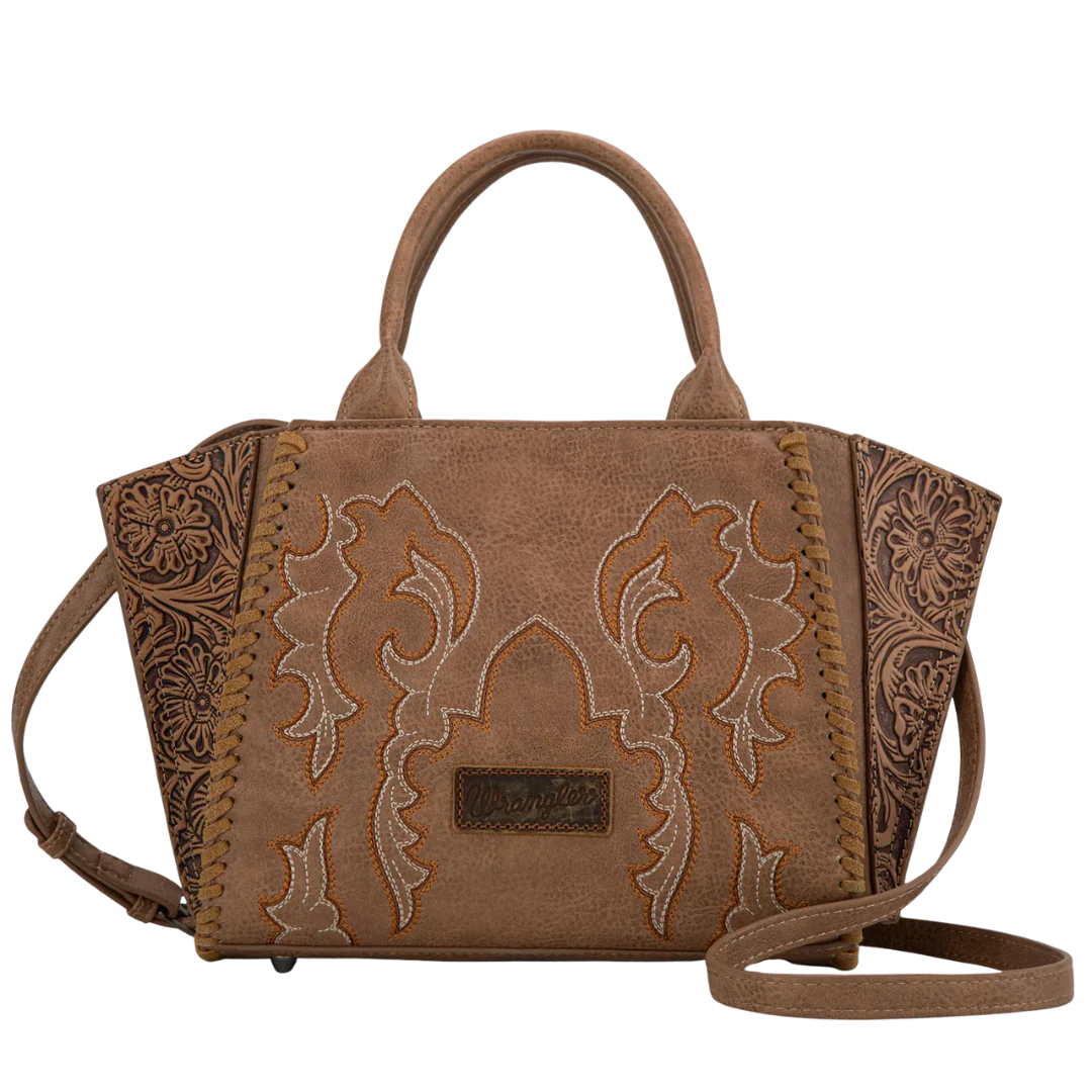 Wrangler Khaki Embroidered Concealed Carry Crossbody Tote weis-western-wear