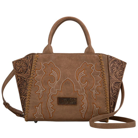 Wrangler Khaki Embroidered Concealed Carry Crossbody Tote weis-western-wear