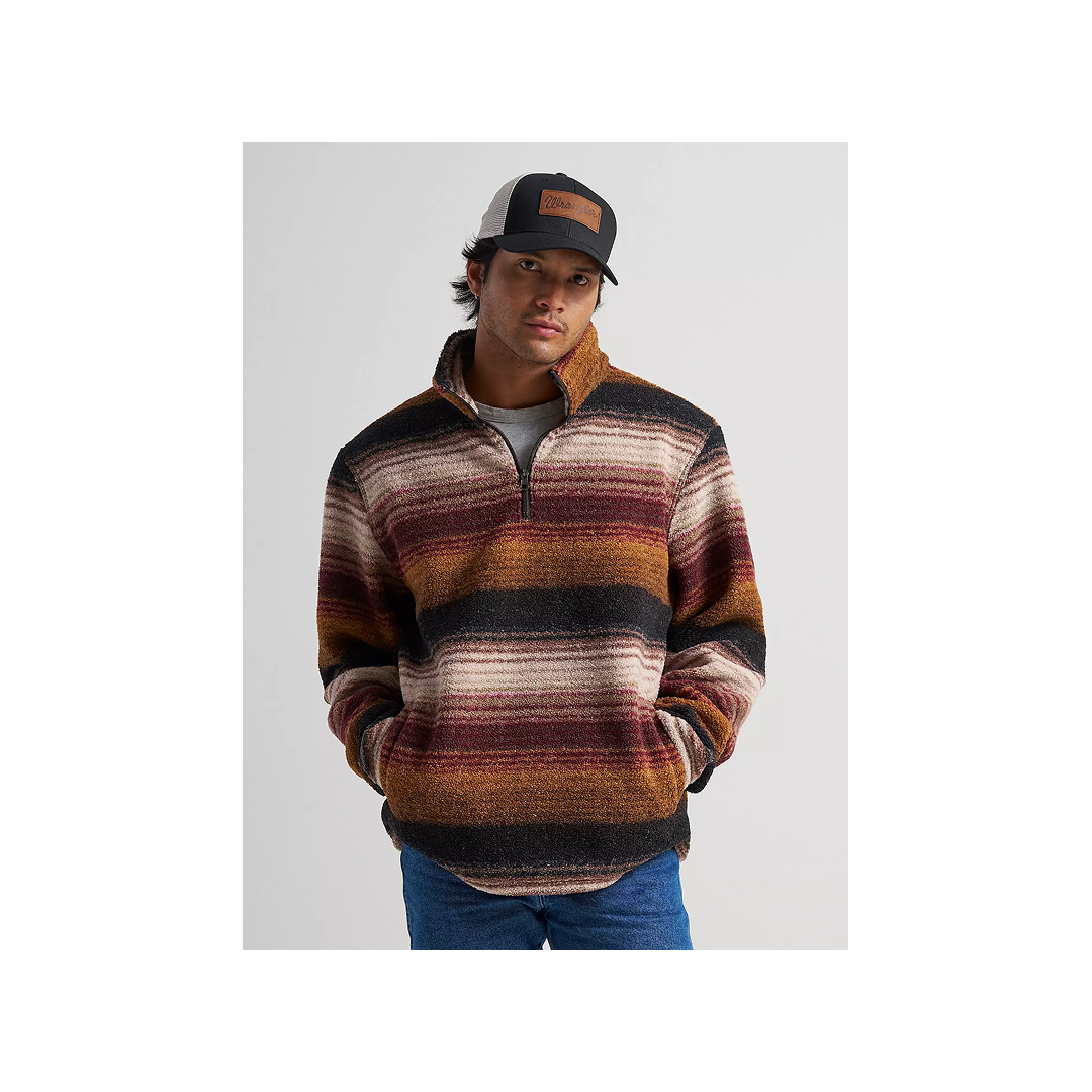 Wrangler Men's Hay Away Aztec Port Sherpa Quarter Zip