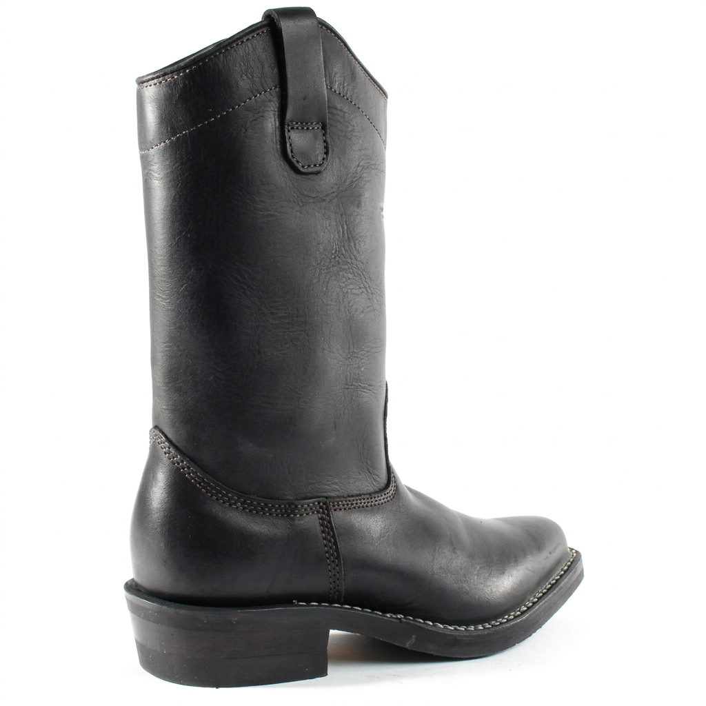 Viberg 11-inch Stallion Chop Toe western pull-on boot in brown leather, three-quarter front view.