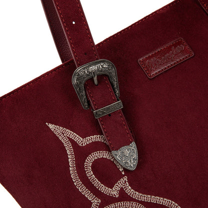 Wrangler Western Embroidered Buckle Tote Bag