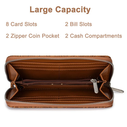 Wrangler Floral Tooled Wristlet RFID Wallet