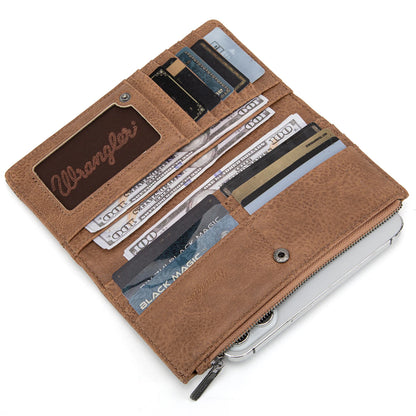 Wrangler Wrangler Embroidered Bi-Fold Wallet - Khaki weis-western-wear