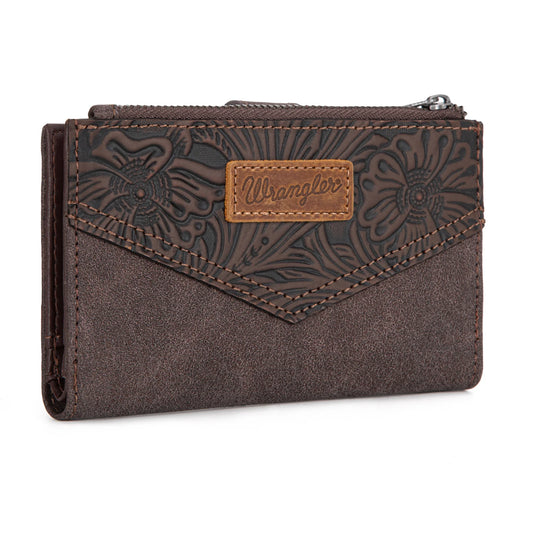 Montana West Wrangler Floral Tooled Card Holder Bi-Fold Wallet weis-western-wear