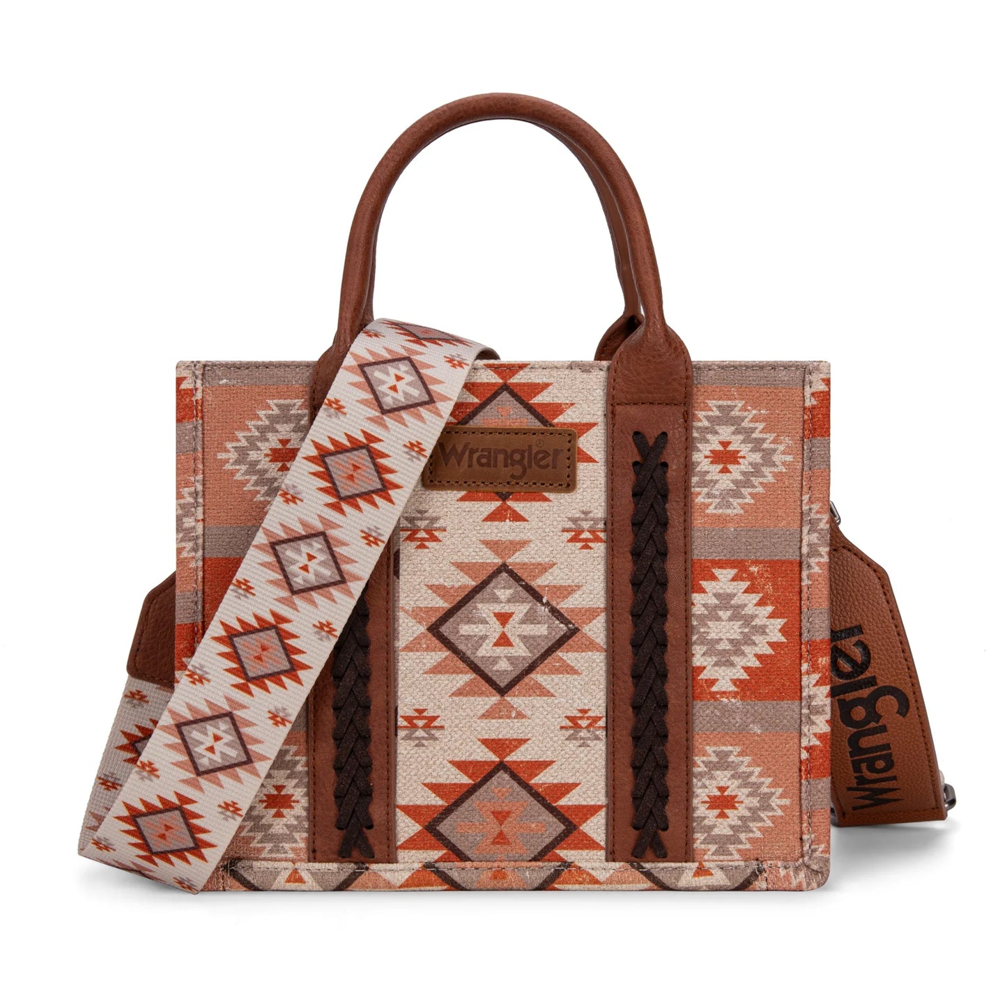 Montana West Wrangler Aztec Pattern Dual Sided Print -Tote/Crossbody